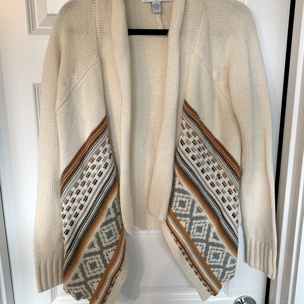 Tribal print open front cardigan 🍂